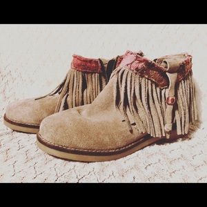 Suede Fringe Booties